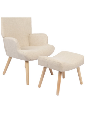 Πολυθρόνα-Μπερζέρα με Υποπόδιο Gerlina Pakoworld Κρεμ Ύφασμα με Πόδι σε Φυσική Απόχρωση 71x64x94εκ Πολυθρόνα-Μπερζέρα με Υποπόδιο Gerlina Pakoworld Κρεμ Ύφασμα με Πόδι σε Φυσική Απόχρωση 71x64x94εκ