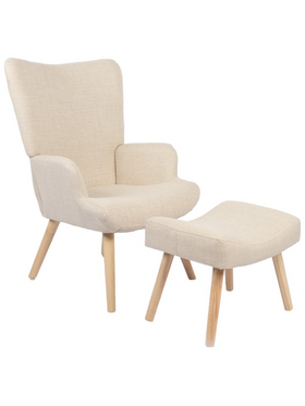 Πολυθρόνα-Μπερζέρα με Υποπόδιο Gerlina Pakoworld Κρεμ Ύφασμα με Πόδι σε Φυσική Απόχρωση 71x64x94εκ Πολυθρόνα-Μπερζέρα με Υποπόδιο Gerlina Pakoworld Κρεμ Ύφασμα με Πόδι σε Φυσική Απόχρωση 71x64x94εκ