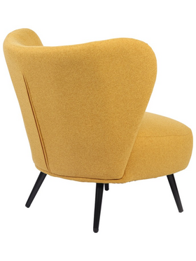 Πολυθρόνα Nagreta Pakoworld Κίτρινο Ύφασμα με Μεταλλικό Πόδι σε Μαύρη Απόχρωση 77x73x74εκ