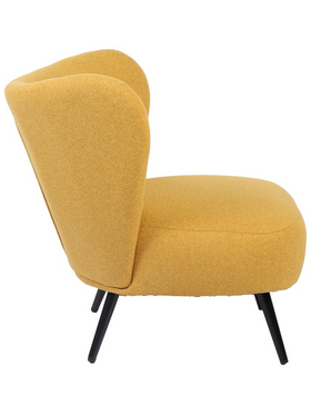 Πολυθρόνα Nagreta Pakoworld Κίτρινο Ύφασμα με Μεταλλικό Πόδι σε Μαύρη Απόχρωση 77x73x74εκ
