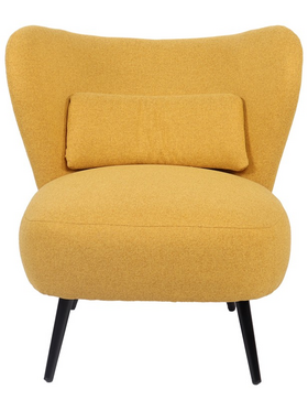 Πολυθρόνα Nagreta Pakoworld Κίτρινο Ύφασμα με Μεταλλικό Πόδι σε Μαύρη Απόχρωση 77x73x74εκ