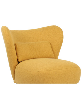 Πολυθρόνα Nagreta Pakoworld Κίτρινο Ύφασμα με Μεταλλικό Πόδι σε Μαύρη Απόχρωση 77x73x74εκ