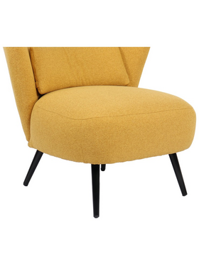 Πολυθρόνα Nagreta Pakoworld Κίτρινο Ύφασμα με Μεταλλικό Πόδι σε Μαύρη Απόχρωση 77x73x74εκ