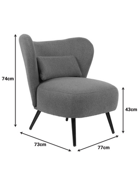 Πολυθρόνα Nagreta Pakoworld Κίτρινο Ύφασμα με Μεταλλικό Πόδι σε Μαύρη Απόχρωση 77x73x74εκ