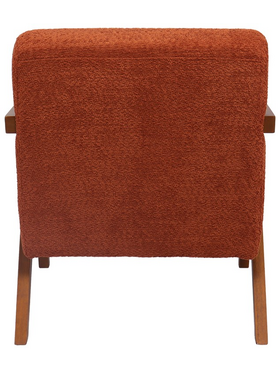 Πολυθρόνα Garifa Pakoworld Terracotta Ύφασμα με Πόδι σε Καρυδί Απόχρωση 79x75x75εκ