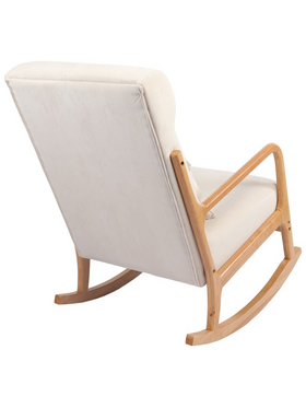 Κουνιστή Πολυθρόνα Edeldy Pakoworld Κρεμ Ύφασμα με Πόδι σε Φυσική Απόχρωση 102x66x99εκ