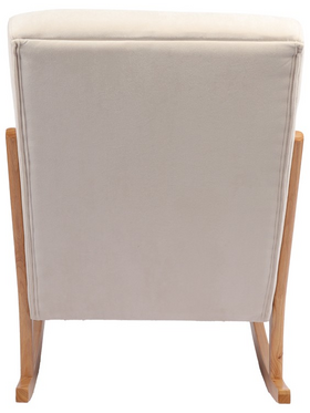 Κουνιστή Πολυθρόνα Edeldy Pakoworld Κρεμ Ύφασμα με Πόδι σε Φυσική Απόχρωση 102x66x99εκ