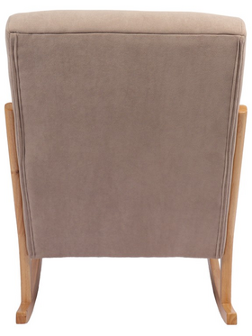 Κουνιστή Πολυθρόνα Edeldy Pakoworld Γκρι-Μπεζ Ύφασμα με Πόδι σε Φυσική Απόχρωση 102x66x99εκ