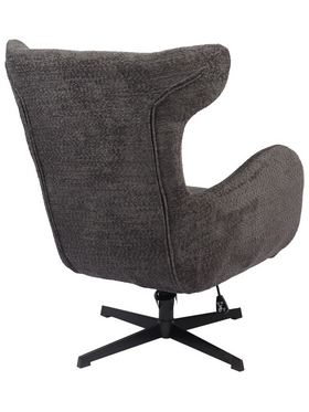 Πολυθρόνα Zefrina Pakoworld Περιστρεφόμενη Ανθρακί Ύφασμα με Βάση σε Μαύρη Απόχρωση 82x77x99εκ