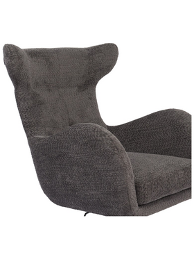 Πολυθρόνα Zefrina Pakoworld Περιστρεφόμενη Ανθρακί Ύφασμα με Βάση σε Μαύρη Απόχρωση 82x77x99εκ