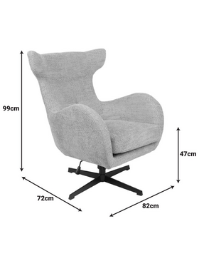 Πολυθρόνα Zefrina Pakoworld Περιστρεφόμενη Μπεζ Ύφασμα με Βάση σε Μαύρη Απόχρωση 82x77x99εκ