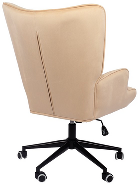 Πολυθρόνα-Μπερζέρα Lobima Pakoworld Περιστρεφόμενη Κρεμ Βελούδο με Βάση σε Μαύρη Απόχρωση 71x68x104εκ