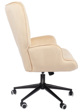 Πολυθρόνα-Μπερζέρα Lobima Pakoworld Περιστρεφόμενη Κρεμ Βελούδο με Βάση σε Μαύρη Απόχρωση 71x68x104εκ