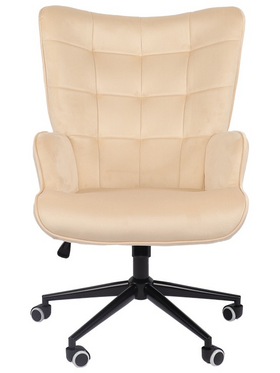 Πολυθρόνα-Μπερζέρα Lobima Pakoworld Περιστρεφόμενη Κρεμ Βελούδο με Βάση σε Μαύρη Απόχρωση 71x68x104εκ