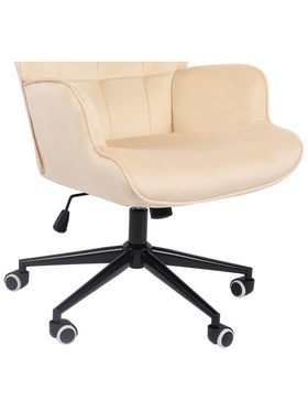 Πολυθρόνα-Μπερζέρα Lobima Pakoworld Περιστρεφόμενη Κρεμ Βελούδο με Βάση σε Μαύρη Απόχρωση 71x68x104εκ