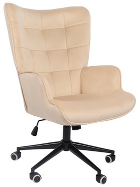 Πολυθρόνα-Μπερζέρα Lobima Pakoworld Περιστρεφόμενη Κρεμ Βελούδο με Βάση σε Μαύρη Απόχρωση 71x68x104εκ