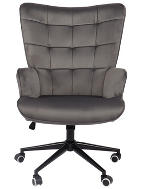 Πολυθρόνα-Μπερζέρα Lobima Pakoworld Περιστρεφόμενη Ανθρακί Βελούδο με Βάση σε Μαύρη Απόχρωση 71x68x104εκ