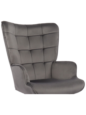 Πολυθρόνα-Μπερζέρα Lobima Pakoworld Περιστρεφόμενη Ανθρακί Βελούδο με Βάση σε Μαύρη Απόχρωση 71x68x104εκ