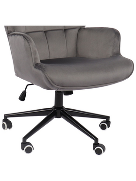 Πολυθρόνα-Μπερζέρα Lobima Pakoworld Περιστρεφόμενη Ανθρακί Βελούδο με Βάση σε Μαύρη Απόχρωση 71x68x104εκ