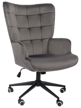 Πολυθρόνα-Μπερζέρα Lobima Pakoworld Περιστρεφόμενη Ανθρακί Βελούδο με Βάση σε Μαύρη Απόχρωση 71x68x104εκ