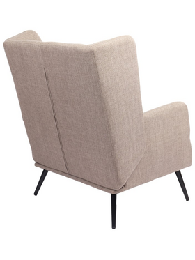 Πολυθρόνα Mareta Pakoworld Γκρι-Μπεζ Ύφασμα με Πόδι σε Μαύρη Απόχρωση 83x80x99εκ