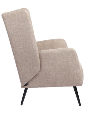 Πολυθρόνα Mareta Pakoworld Γκρι-Μπεζ Ύφασμα με Πόδι σε Μαύρη Απόχρωση 83x80x99εκ