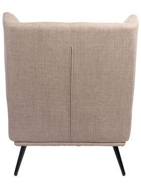 Πολυθρόνα Mareta Pakoworld Γκρι-Μπεζ Ύφασμα με Πόδι σε Μαύρη Απόχρωση 83x80x99εκ