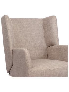 Πολυθρόνα Mareta Pakoworld Γκρι-Μπεζ Ύφασμα με Πόδι σε Μαύρη Απόχρωση 83x80x99εκ