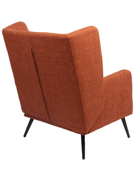 Πολυθρόνα Mareta Pakoworld Terracotta Ύφασμα με Πόδι σε Μαύρη Απόχρωση 83x80x99εκ