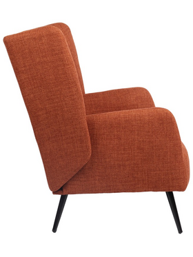 Πολυθρόνα Mareta Pakoworld Terracotta Ύφασμα με Πόδι σε Μαύρη Απόχρωση 83x80x99εκ