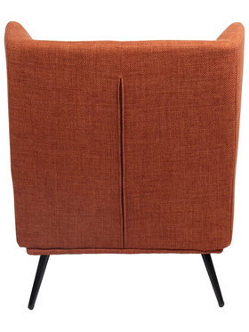 Πολυθρόνα Mareta Pakoworld Terracotta Ύφασμα με Πόδι σε Μαύρη Απόχρωση 83x80x99εκ
