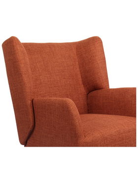 Πολυθρόνα Mareta Pakoworld Terracotta Ύφασμα με Πόδι σε Μαύρη Απόχρωση 83x80x99εκ