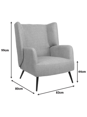 Πολυθρόνα Mareta Pakoworld Terracotta Ύφασμα με Πόδι σε Μαύρη Απόχρωση 83x80x99εκ