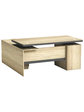 Γραφείο Επαγγελματικό Lotus Pakoworld με Δεξιά Γωνία σε Φυσική-Ανθρακί Απόχρωση  200x160x76εκ