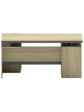 Γραφείο Επαγγελματικό Lotus Pakoworld με Δεξιά Γωνία σε Φυσική-Ανθρακί Απόχρωση  200x160x76εκ