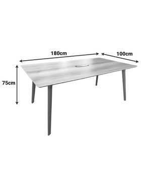 Τραπέζι Συνεδριάσεων Επαγγελματικό Denith Pakoworld Ανθρακί-Φυσικό 180x100x75εκ