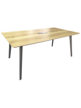 Τραπέζι Συνεδριάσεων Επαγγελματικό Denith Pakoworld Ανθρακί-Φυσικό 180x100x75εκ