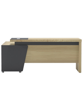 Γραφείο Επαγγελματικό Lotus Pakoworld με Δεξιά Γωνία σε Φυσική-Ανθρακί Απόχρωση  160x160x75εκ