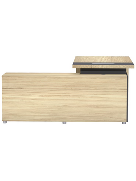 Γραφείο Επαγγελματικό Lotus Pakoworld με Δεξιά Γωνία σε Φυσική-Ανθρακί Απόχρωση 180x180x75εκ