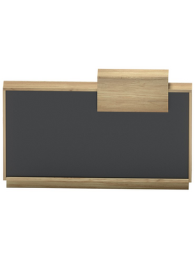 Γραφείο Reception Lotus Pakoworld σε Φυσική-Ανθρακί Απόχρωση 160x60x105εκ