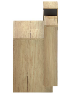 Γραφείο Reception Lotus Pakoworld σε Φυσική-Ανθρακί Απόχρωση 160x60x105εκ