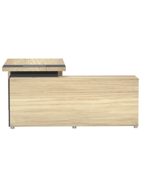 Γραφείο Επαγγελματικό Lotus Pakoworld Αριστερή Γωνία σε Φυσική-Ανθρακί Απόχρωση  160x160x75εκ