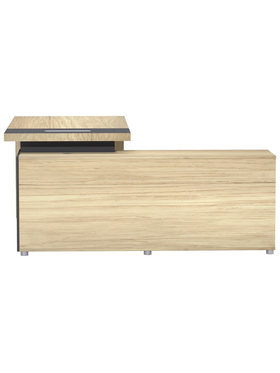 Γραφείο Επαγγελματικό Lotus Pakoworld Αριστερή σε Φυσική-Ανθρακί Απόχρωση 180x180x75εκ