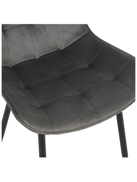 Καρέκλα Berne Pakoworld Βελούδο σε Ανθρακί Απόχρωση 53x62x84εκ