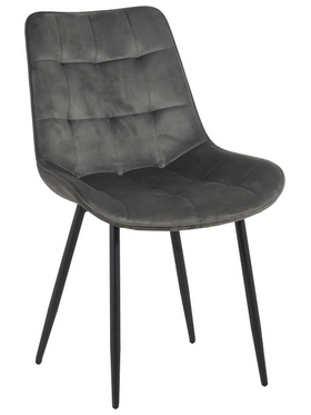 Καρέκλα Berne Pakoworld Βελούδο σε Ανθρακί Απόχρωση 53x62x84εκ