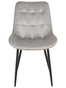Καρέκλα Berne Pakoworld Βελούδο σε Γκρί Απόχρωση 53x62x84εκ
