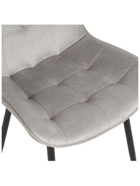 Καρέκλα Berne Pakoworld Βελούδο σε Γκρί Απόχρωση 53x62x84εκ
