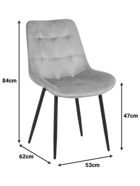 Καρέκλα Berne Pakoworld Βελούδο σε Γκρί Απόχρωση 53x62x84εκ