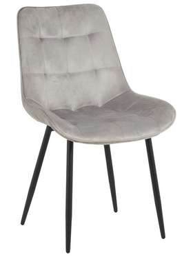 Καρέκλα Berne Pakoworld Βελούδο σε Γκρί Απόχρωση 53x62x84εκ