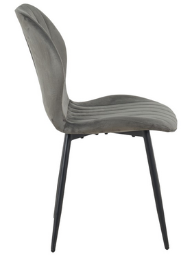 Καρέκλα Jelour Pakoworld Βελούδο σε Ανθρακι Απόχρωση 46.5x60x84εκ